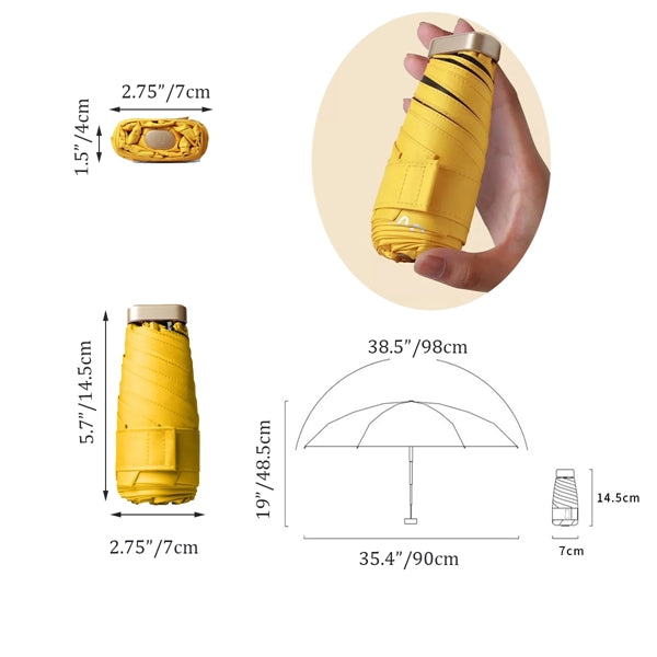 Flat Handle Ultra Small Umbrella 7Oz