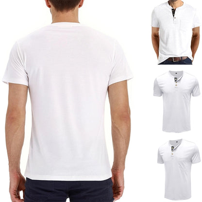 Men'S T-Shirt Short Sleeve Henley Shirt