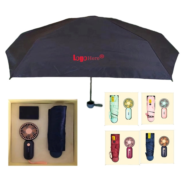 Summer Mini Fan And Umbrella Set