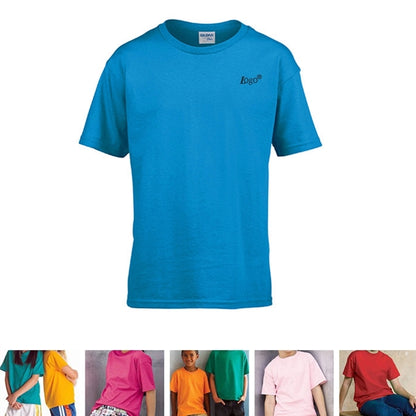 Unisex Preshrunk Cotton Solid Kids Crewneck T Shirt
