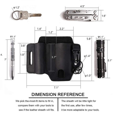 Multitool Sheath Belt Edc Pocket Organizer Leather Pouch