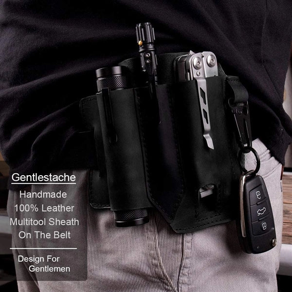 Multitool Sheath Belt Edc Pocket Organizer Leather Pouch