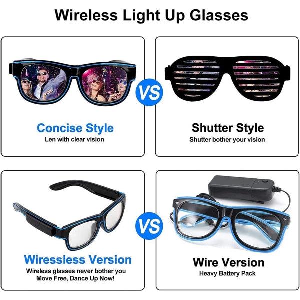 Wireless Rechargeable Led Glasses