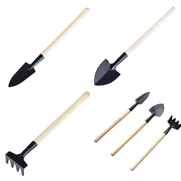 3Pcs Garden Wooden Tool Set