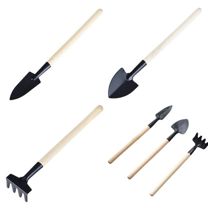 3Pcs Garden Wooden Tool Set