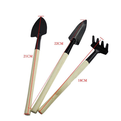 3Pcs Garden Wooden Tool Set