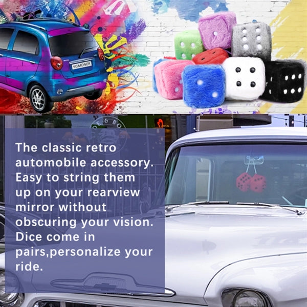 Car Retro Hanging Fuzzy Plush Dice