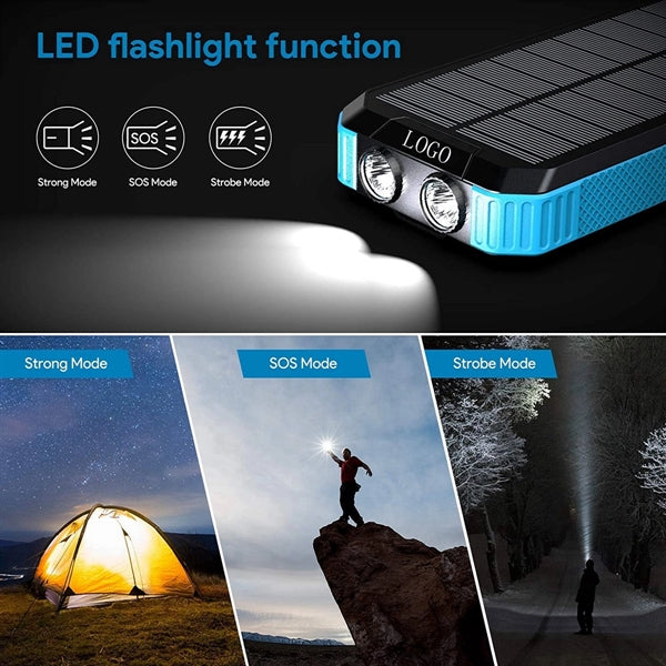 Solar Charger 30000mAh Power Bank Wireless Portable