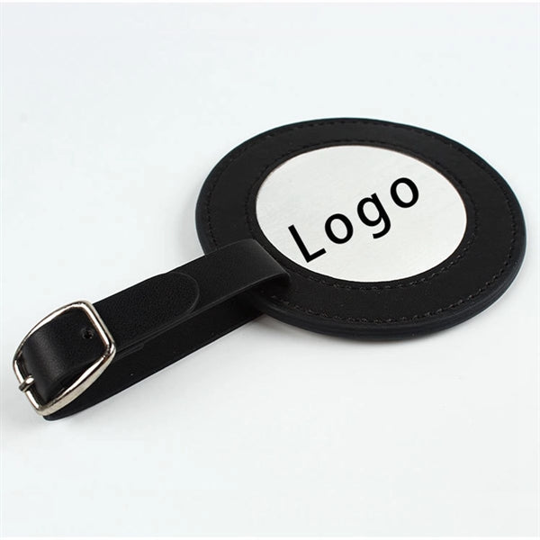 Round Leather Golf Luggage Tag Suitcase Travel Id Label