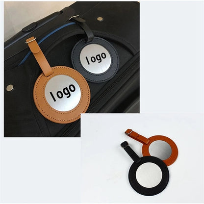 Round Leather Golf Luggage Tag Suitcase Travel Id Label