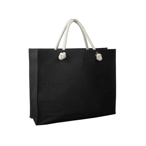 Tote bag with Jute/Cotton Blended Fabric & Large Grommets