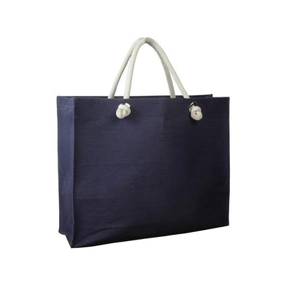 Tote bag with Jute/Cotton Blended Fabric & Large Grommets