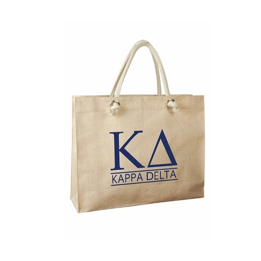 Tote bag with Jute/Cotton Blended Fabric & Large Grommets