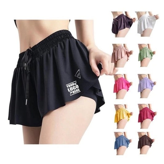 Athletic 2 In 1 Flowy Running Shorts For Women