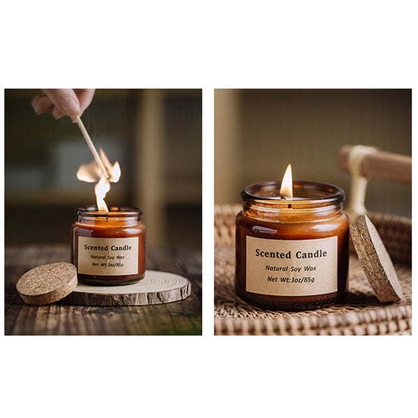 Romantic Glass Jar Aromatherapy Candle With Lid