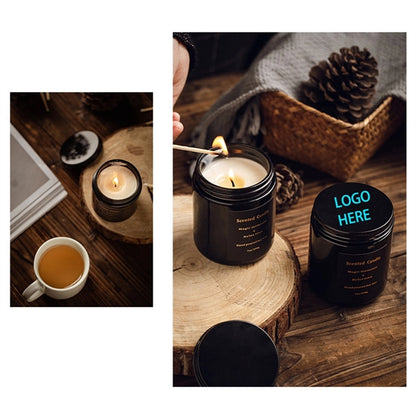 Aromatherapy Candle In Black Glass Jar