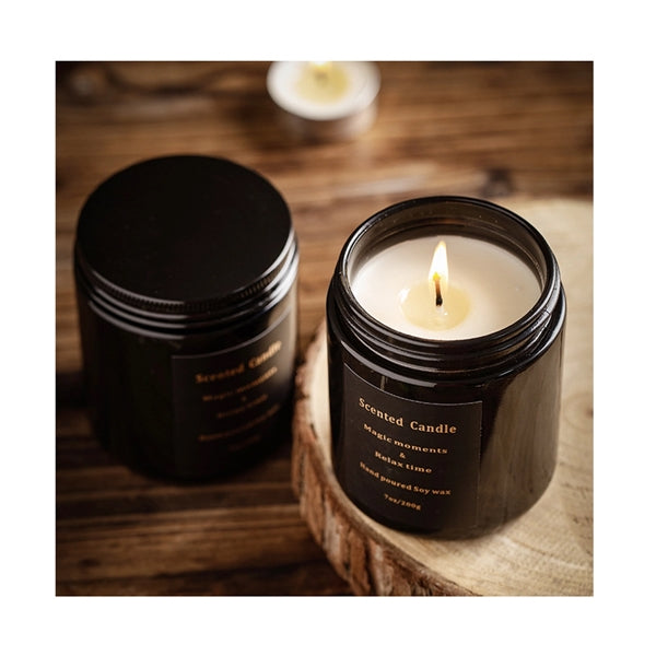 Aromatherapy Candle In Black Glass Jar