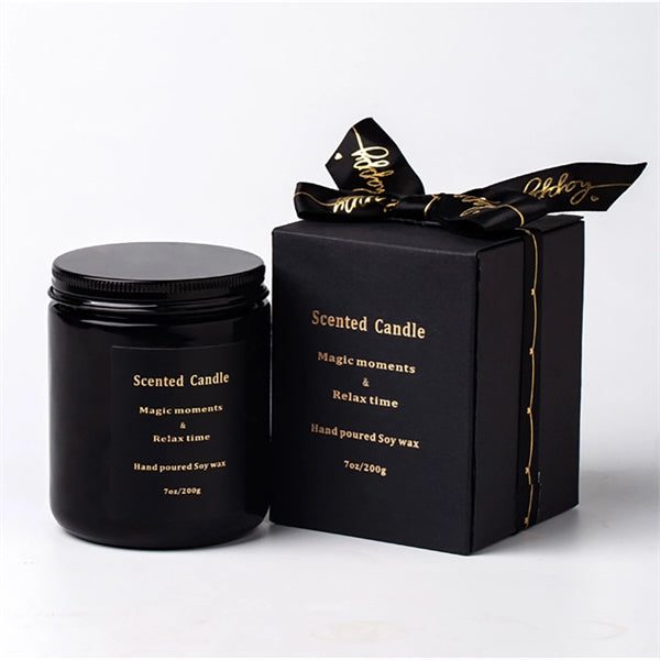Aromatherapy Candle In Black Glass Jar