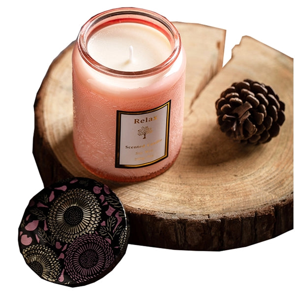 Embossed Glass Romantic Scented Candle