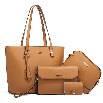 Handle Satchel Purse Set 4Pcs