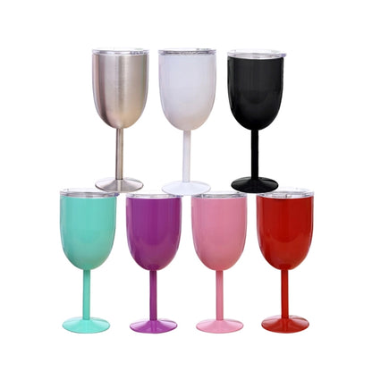 Double Wall Insulated Stainless Steel Wine Glass Goblet with
