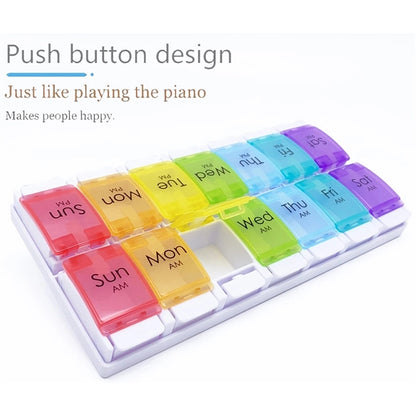Rainbow Morning And Evening Pill Case 14 Dividers