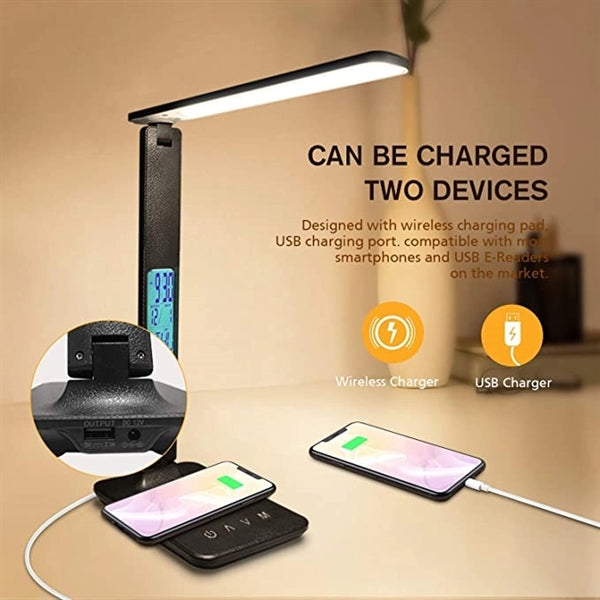 Dimmable LED Desk Lamp with Wireless Charger