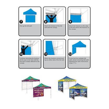 10' Heavy Duty Tent with One Full Double Sided Wall