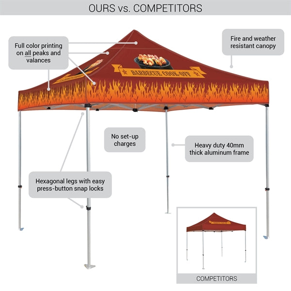 10' Heavy Duty Tent with Three Full Double Sided Walls
