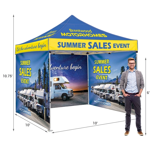 10' Heavy Duty Tent with Three Full Double Sided Walls