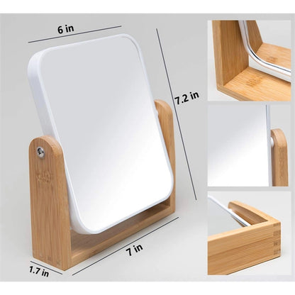 Makeup Mirror With Natural Bamboo Stand