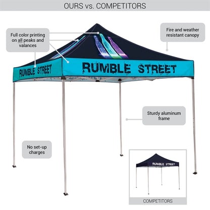 10' Square Tent With One Full Double Sided Wall