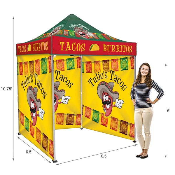 6.5' Square Canopy Tent With Three Full Double Sided Walls