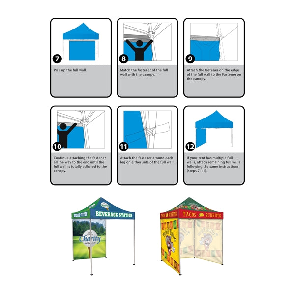 6.5' Square Canopy Tent With Three Full Double Sided Walls