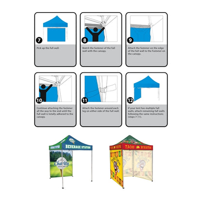 6.5' Square Canopy Tent With Three Full Double Sided Walls
