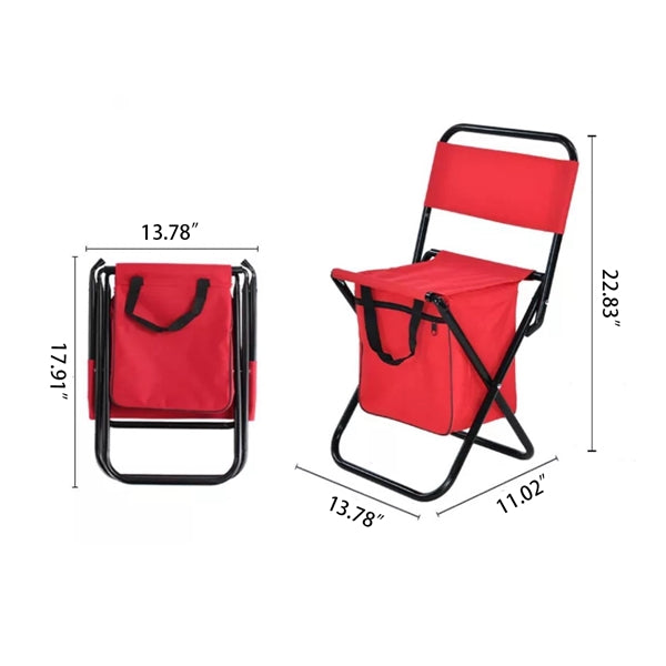 Portable Folding Chair With Cooling Bag