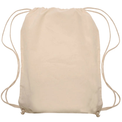 Natural Bags Lightweight Cotton Drawstring Backpack 14"x17"
