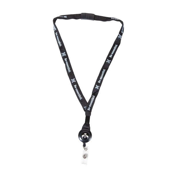 Custom 1/2" Tubular Lanyard w/ Retractable Badge Reel & Meta