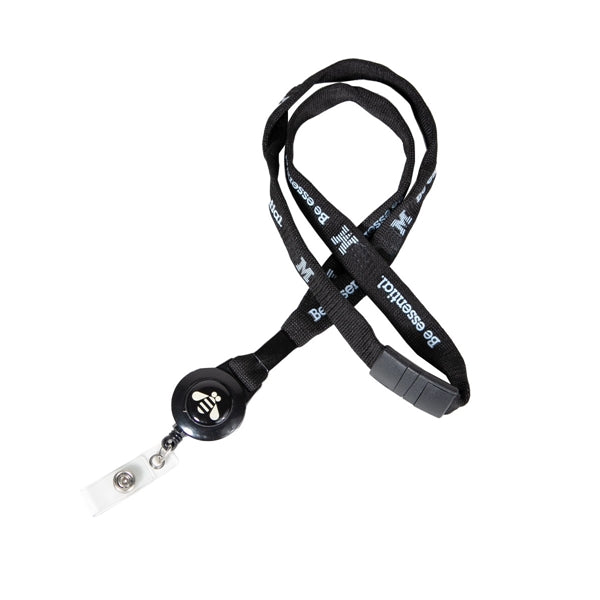 Custom 1/2" Tubular Lanyard w/ Retractable Badge Reel & Meta