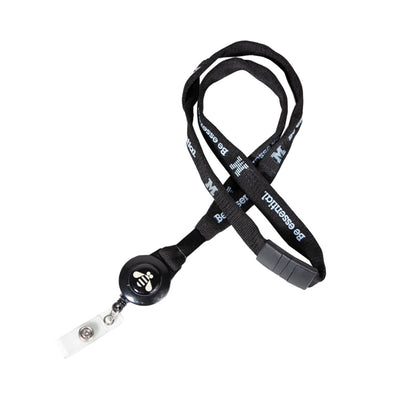 Custom 1/2" Tubular Lanyard w/ Retractable Badge Reel & Meta