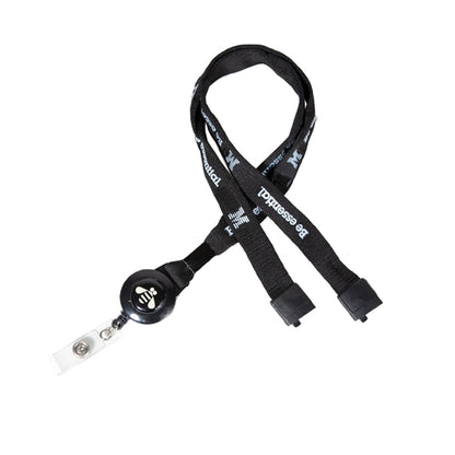 Custom 1/2" Tubular Lanyard w/ Retractable Badge Reel & Meta