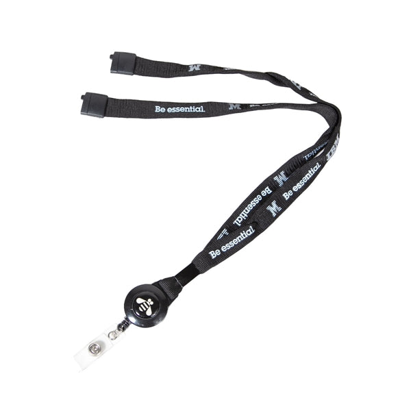 Custom 1/2" Tubular Lanyard w/ Retractable Badge Reel & Meta