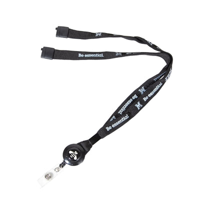 Custom 1/2" Tubular Lanyard w/ Retractable Badge Reel & Meta