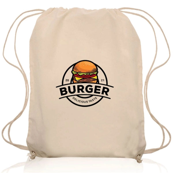Natural Bags Lightweight Cotton Drawstring Backpack 14"x17"