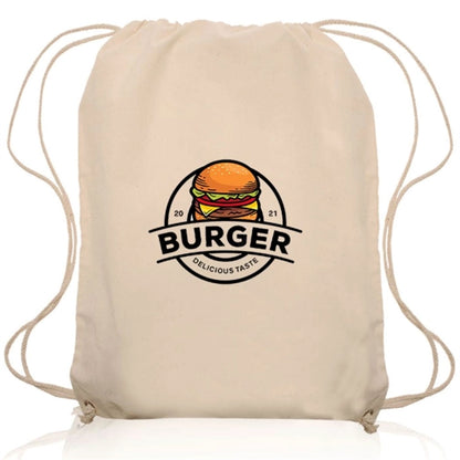 Natural Bags Lightweight Cotton Drawstring Backpack 14"x17"