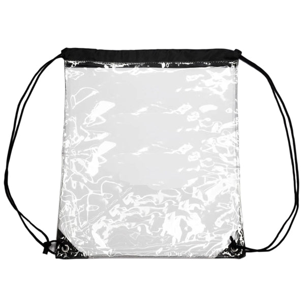 Clear Cinch Up Bag Plastic Drawstring Backpacks (14" x 17")