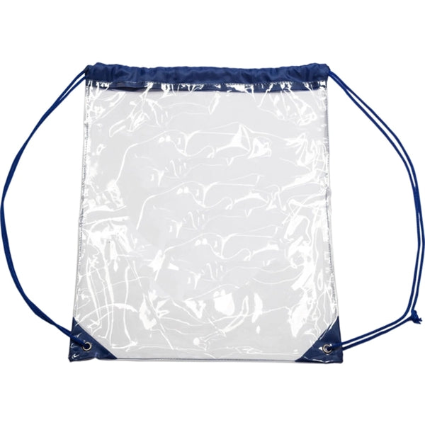 Clear Cinch Up Bag Plastic Drawstring Backpacks (14" x 17")