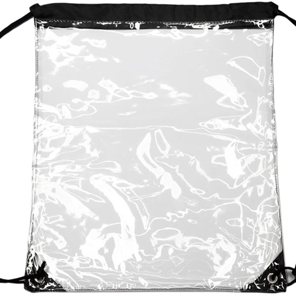 Clear Cinch Up Bag Plastic Drawstring Backpacks (14" x 17")