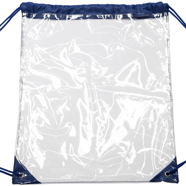 Clear Cinch Up Bag Plastic Drawstring Backpacks (14" x 17")