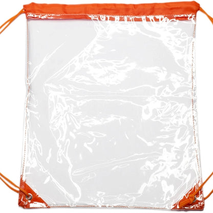 Clear Cinch Up Bag Plastic Drawstring Backpacks (14" x 17")